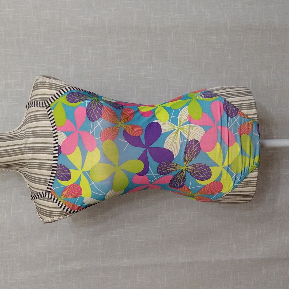 Swimwear Colorful Floral One Piece Swimsuit Size Medium